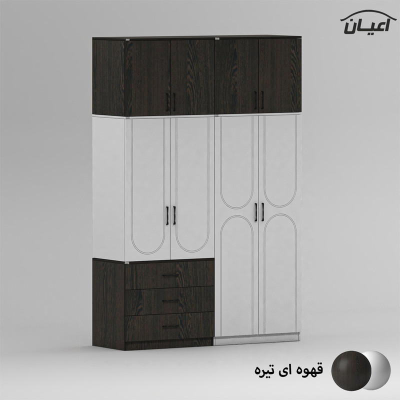 کمد لباس چند منظوره کوچیل مدل KL964 طول 160 سانتی متر مجموعه پنج عددی