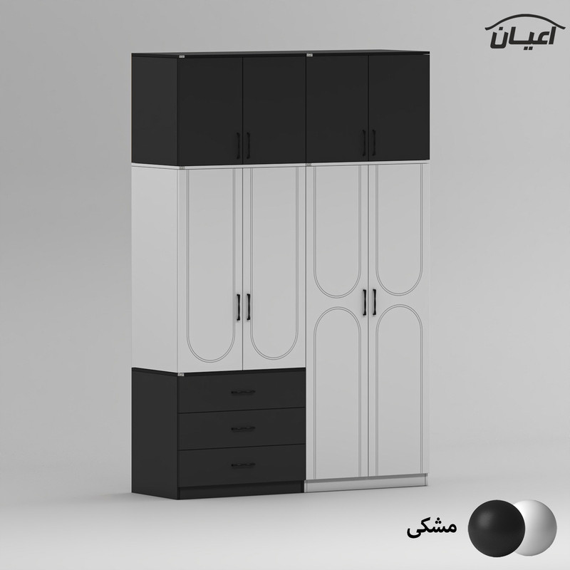 کمد لباس چند منظوره کوچیل مدل KL964 طول 160 سانتی متر مجموعه پنج عددی
