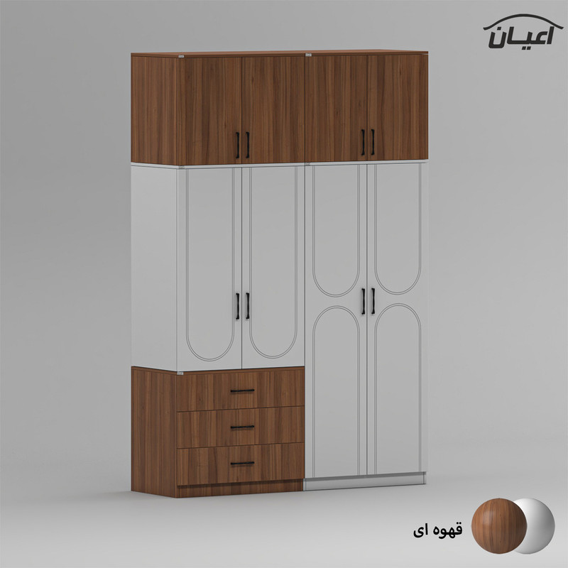 کمد لباس چند منظوره کوچیل مدل KL964 طول 160 سانتی متر مجموعه پنج عددی