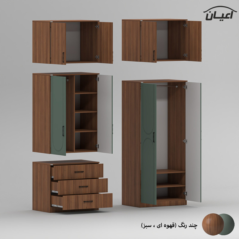 کمد لباس چند منظوره کوچیل مدل KL964 طول 160 سانتی متر مجموعه پنج عددی
