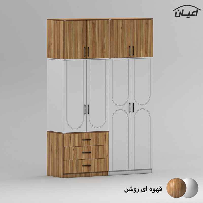 کمد لباس چند منظوره کوچیل مدل KL964 طول 160 سانتی متر مجموعه پنج عددی