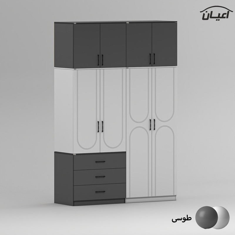 کمد لباس چند منظوره کوچیل مدل KL964 طول 160 سانتی متر مجموعه پنج عددی