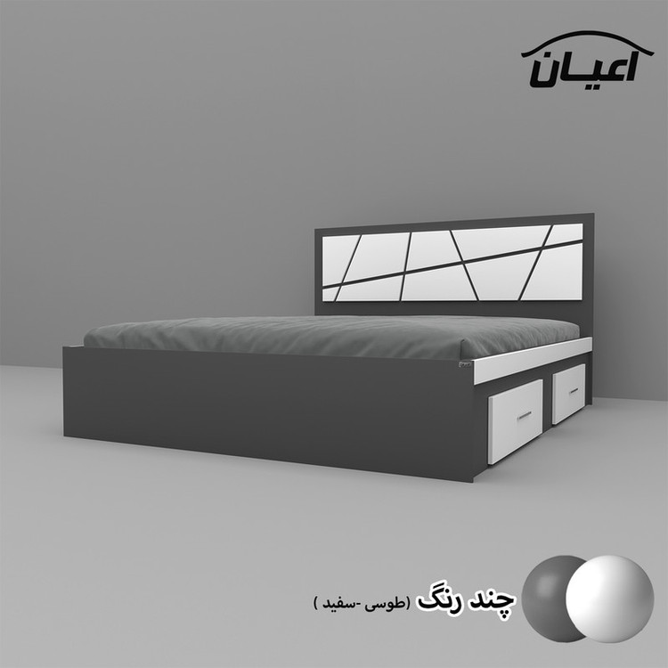 تخت خواب دونفره کوچیل مدل KL607 سایز 160x200 سانتی متر