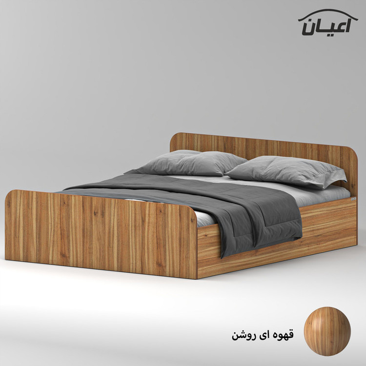 تخت خواب ملامینه دو نفره کوچیل مدل KL933 سایز 160x200 سانتی متر