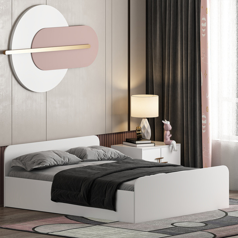 تخت خواب ملامینه دو نفره کوچیل مدل KL933 سایز 160x200 سانتی متر