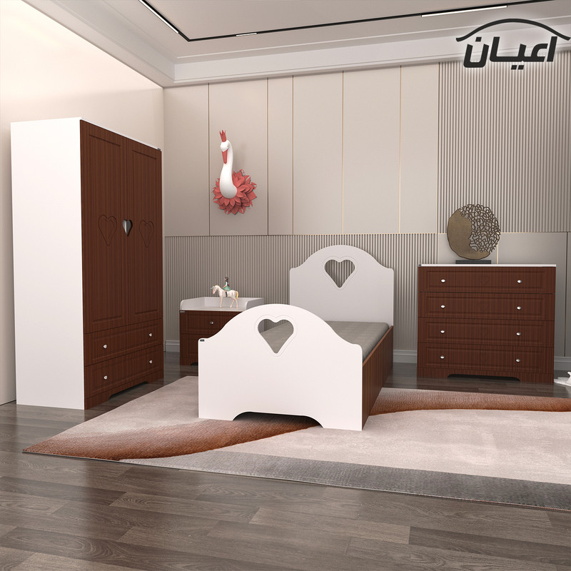 سرویس خواب یک نفره کوچیل مدل KL474 طرح فانتزی سایز 90x200 سانتی متر مجموعه 4 عددی