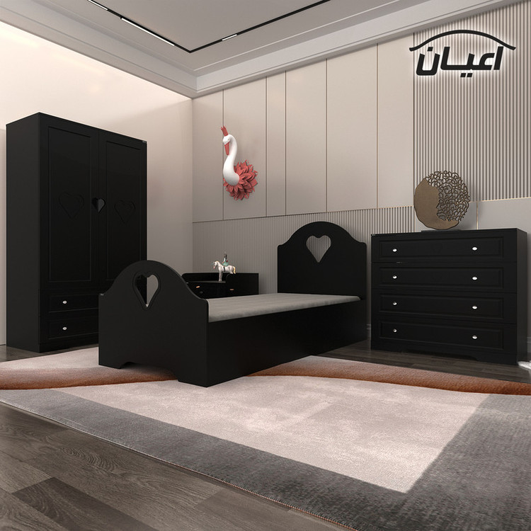 سرویس خواب یک نفره کوچیل مدل KL474 طرح فانتزی سایز 90x200 سانتی متر مجموعه 4 عددی