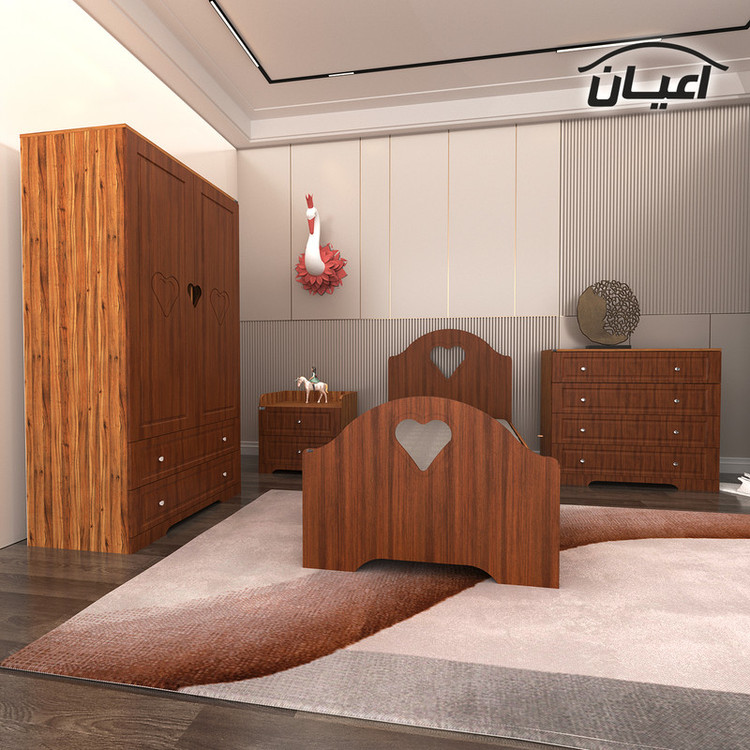 سرویس خواب یک نفره کوچیل مدل KL474 طرح فانتزی سایز 90x200 سانتی متر مجموعه 4 عددی