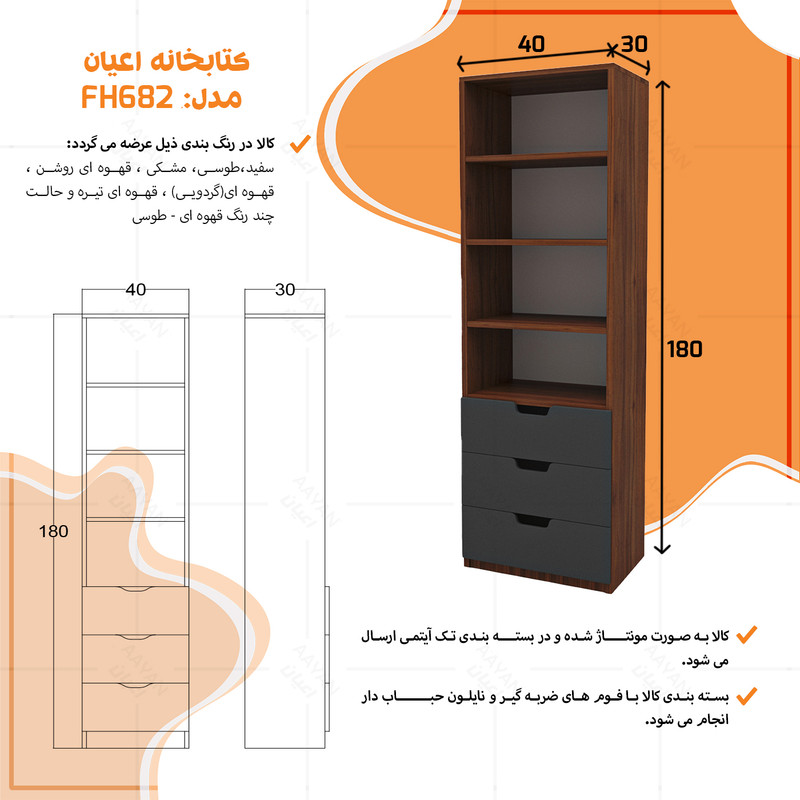 کتابخانه کوچیل مدل KL682