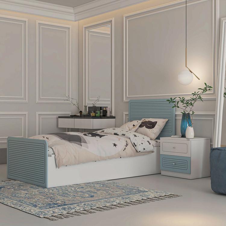 تخت خواب ملامینه یک نفره کوچیل مدل KL815 سایز 90x200 سانتی متر مجموعه دو عددی