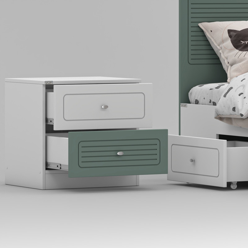 تخت خواب ملامینه یک نفره کوچیل مدل KL815 سایز 90x200 سانتی متر مجموعه دو عددی