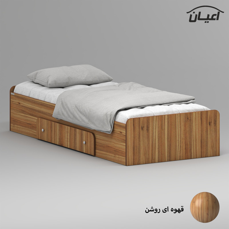 تخت خواب ملامینه یک نفره کوچیل مدل KL967 سایز 90x200 سانتی متر
