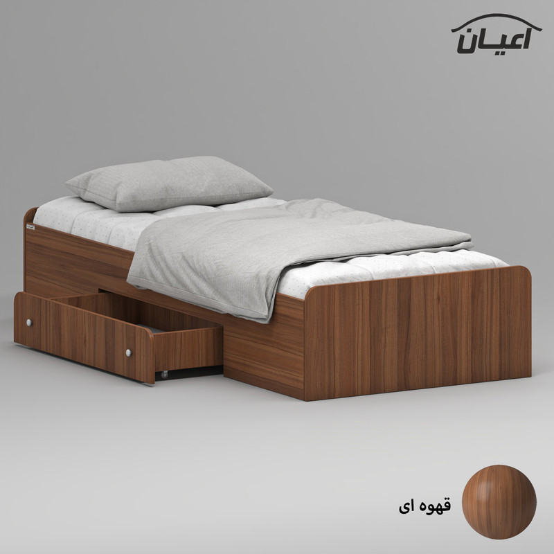 تخت خواب ملامینه یک نفره کوچیل مدل KL967 سایز 90x200 سانتی متر