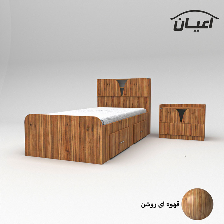 سرویس خواب یکنفره کوچیل مدل KL507 سایز 90x200 سانتی متر مجموعه دو عددی