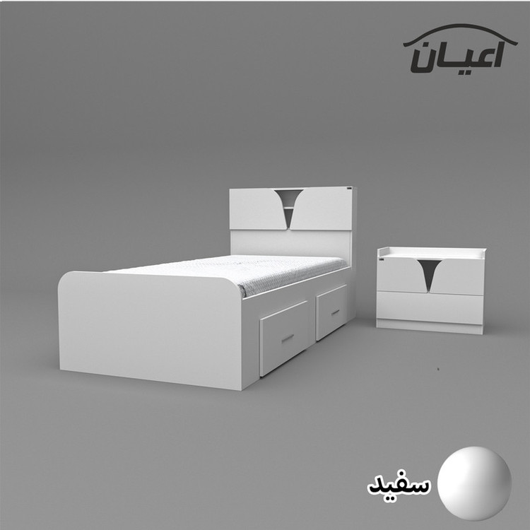 سرویس خواب یکنفره کوچیل مدل KL507 سایز 90x200 سانتی متر مجموعه دو عددی