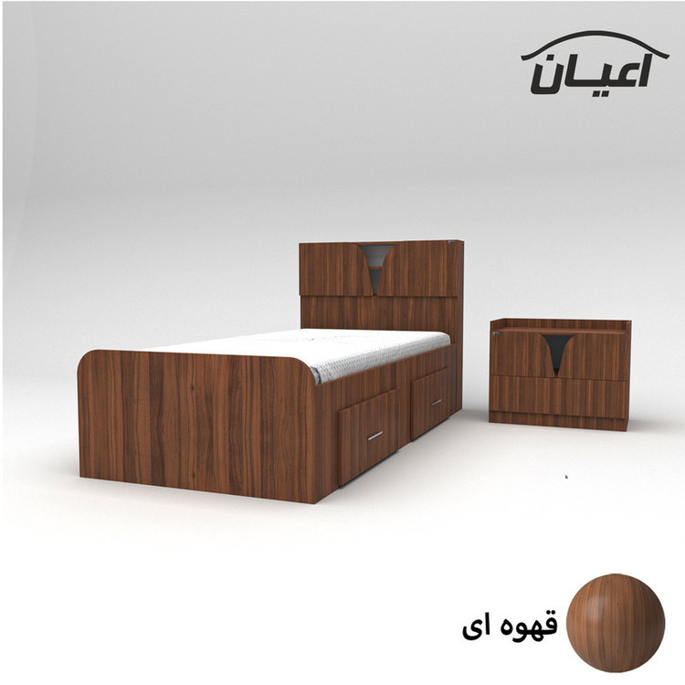 سرویس خواب یکنفره کوچیل مدل KL507 سایز 90x200 سانتی متر مجموعه دو عددی