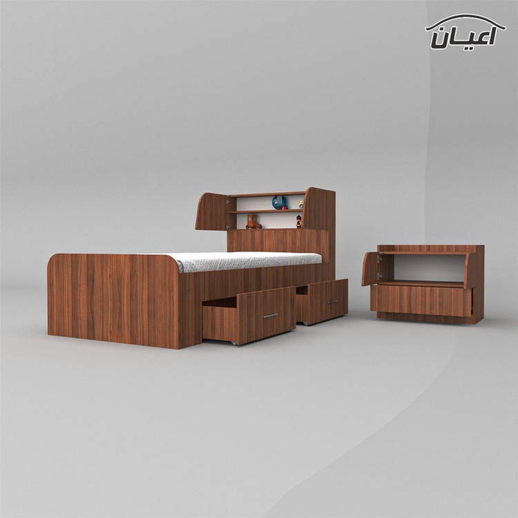 سرویس خواب یکنفره کوچیل مدل KL507 سایز 90x200 سانتی متر مجموعه دو عددی