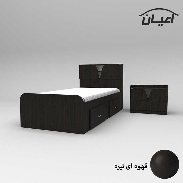 سرویس خواب یکنفره کوچیل مدل KL507 سایز 90x200 سانتی متر مجموعه دو عددی