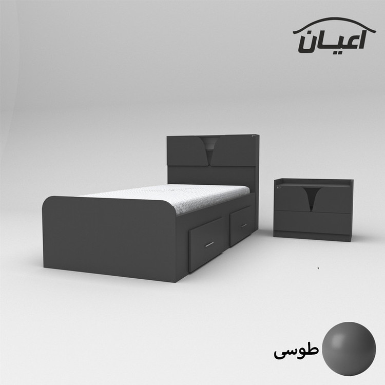 سرویس خواب یکنفره کوچیل مدل KL507 سایز 90x200 سانتی متر مجموعه دو عددی