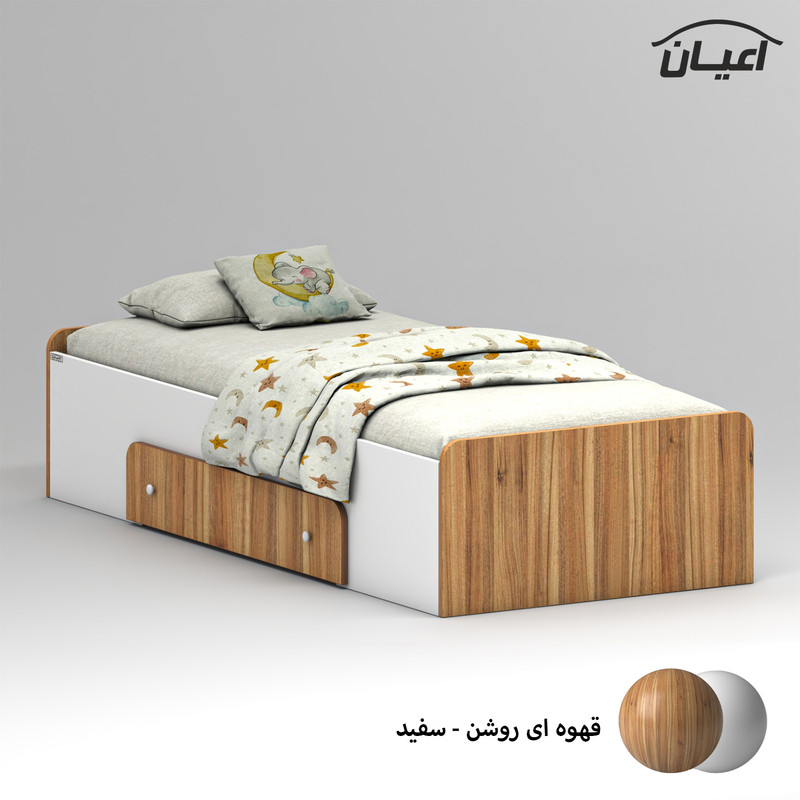 تخت خواب ملامینه یک نفره کوچیل مدل KL966 سایز 80x180 سانتی متر