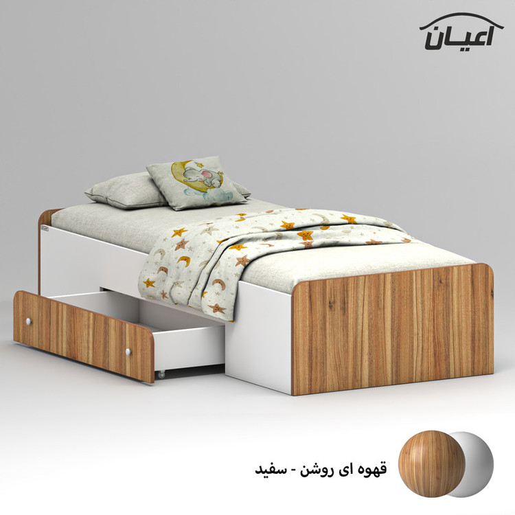 تخت خواب ملامینه یک نفره کوچیل مدل KL966 سایز 80x180 سانتی متر