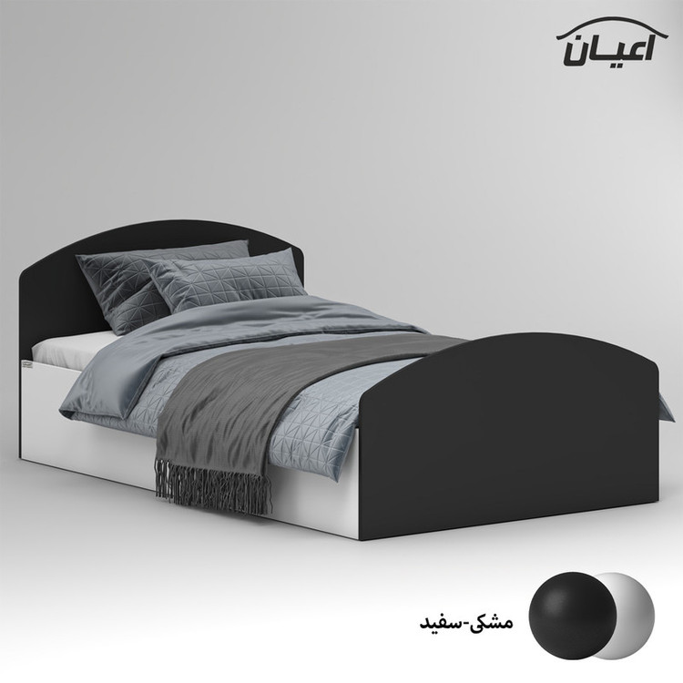 تخت خواب ملامینه یک نفره کوچیل مدل KL972 سایز 120x200 سانتی متر