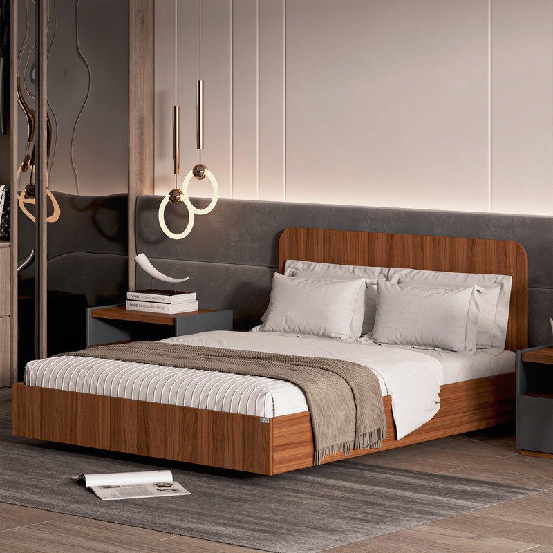 تخت خواب ملامینه دو نفره کوچیل مدل KL913 سایز 160x200 سانتی متر