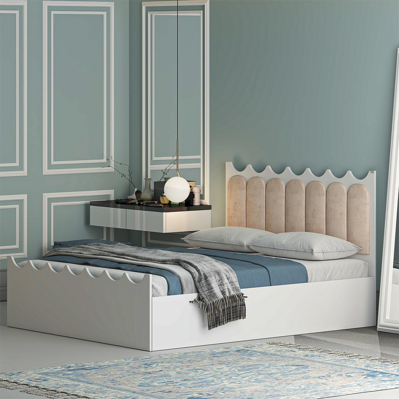 تخت خواب ام دی اف دو نفره کوچیل مدل KL954 سایز 160x200 سانتی متر