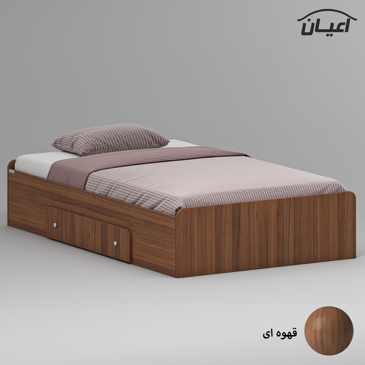تخت خواب ملامینه یک نفره کوچیل مدل KL968 سایز 120x200 سانتی متر