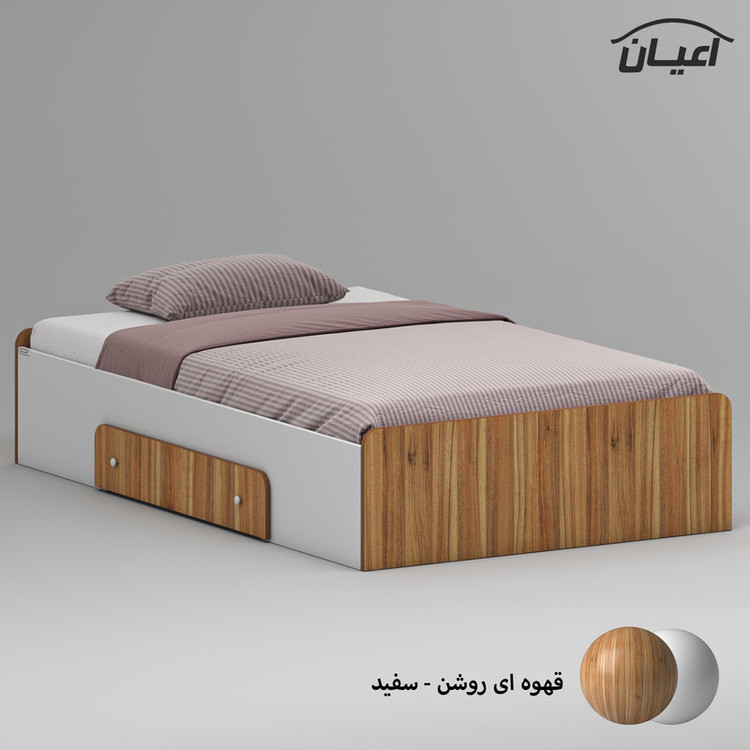 تخت خواب ملامینه یک نفره کوچیل مدل KL968 سایز 120x200 سانتی متر