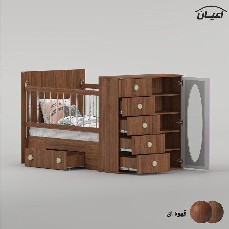 تختخواب کودک کوچیل مدل KL1022 سایز 130 × 70