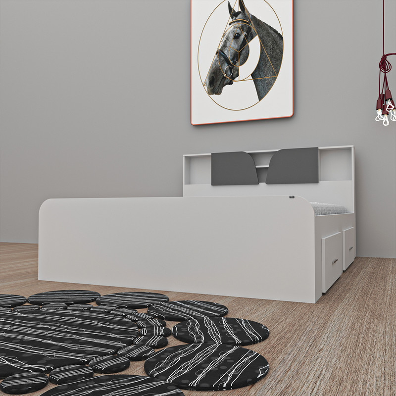 تخت خواب دونفره کوچیل مدل KL505 سایز 160x200 سانتی متر