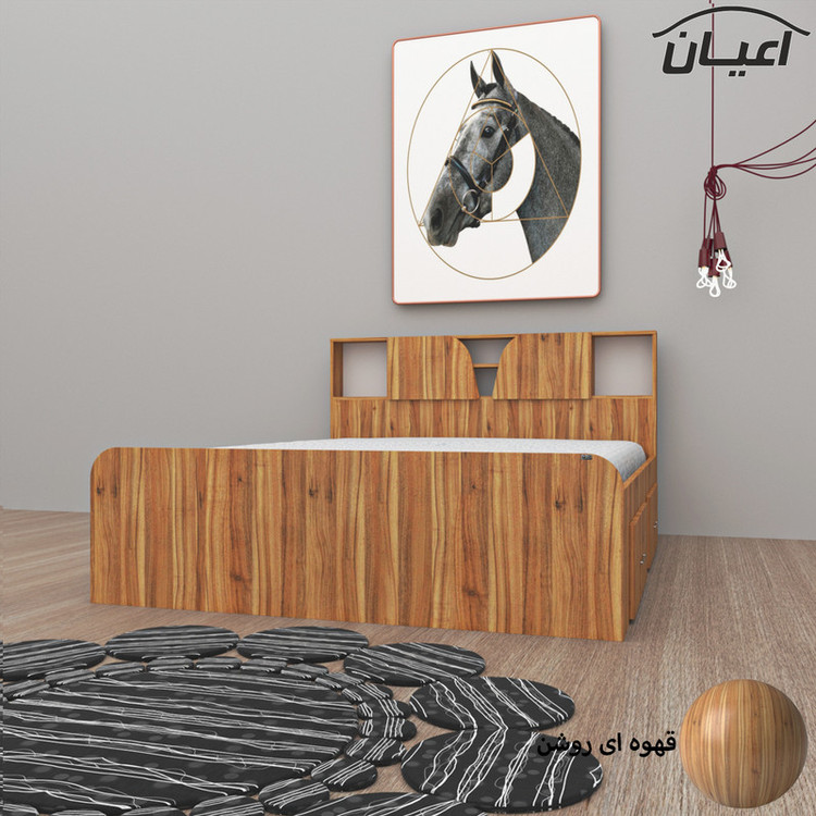 تخت خواب دونفره کوچیل مدل KL505 سایز 160x200 سانتی متر