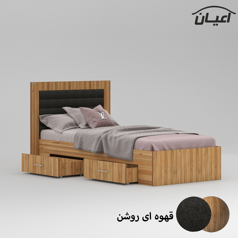 تخت خواب نوجوان کوچیل مدل KL833 سایز 80x180 سانتی متر