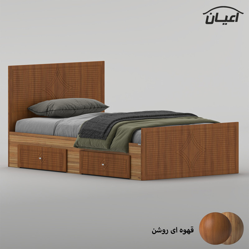 تختخواب ام دی اف یک و نیم نفره کوچیل مدل KL1028 سایز 120 * 200 سانتیمتر