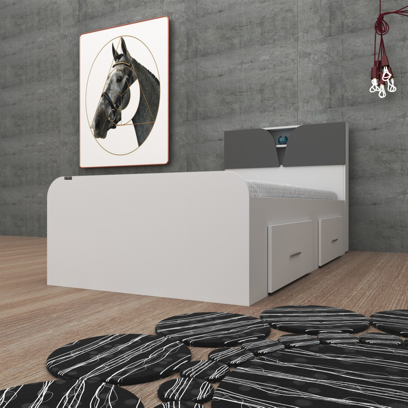 تخت خواب یکنفره کوچیل مدل KL509 سایز 120x200 سانتی متر