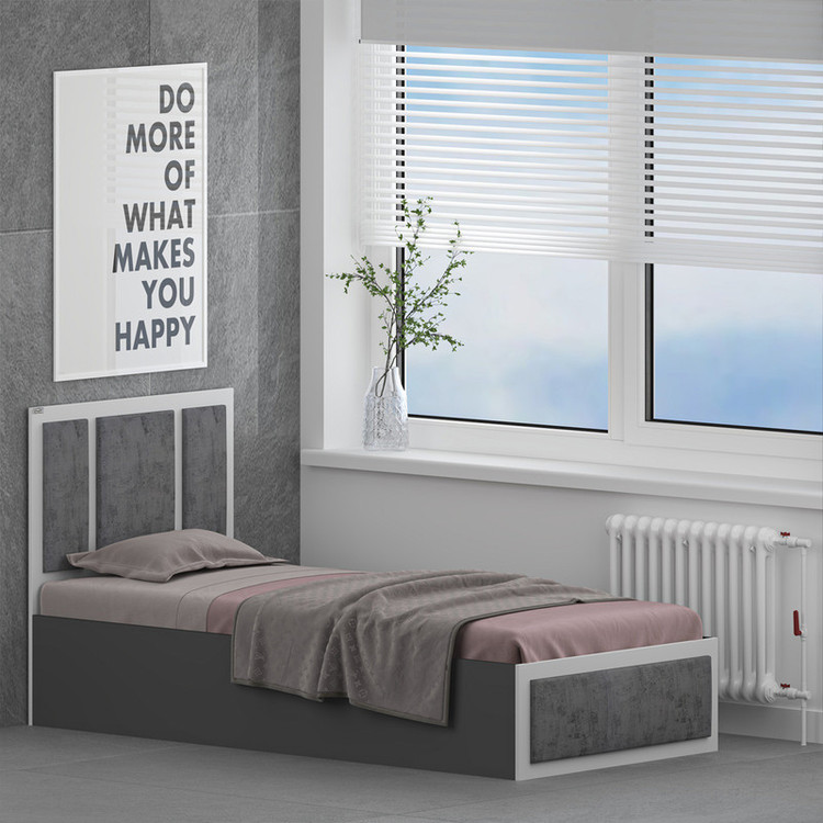 تخت خواب ملامینه یک نفره کوچیل مدل KL960 سایز 90x200 سانتی متر