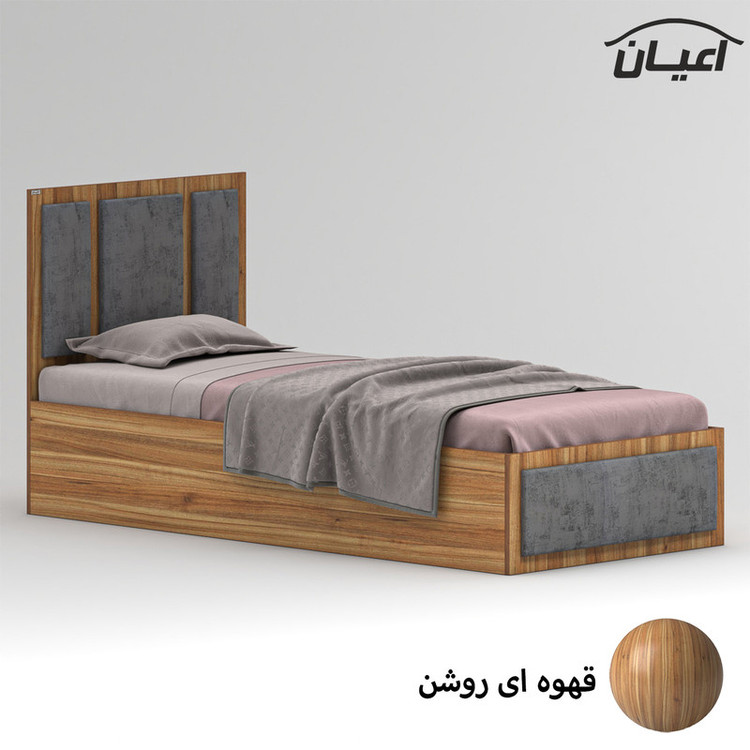 تخت خواب ملامینه یک نفره کوچیل مدل KL960 سایز 90x200 سانتی متر