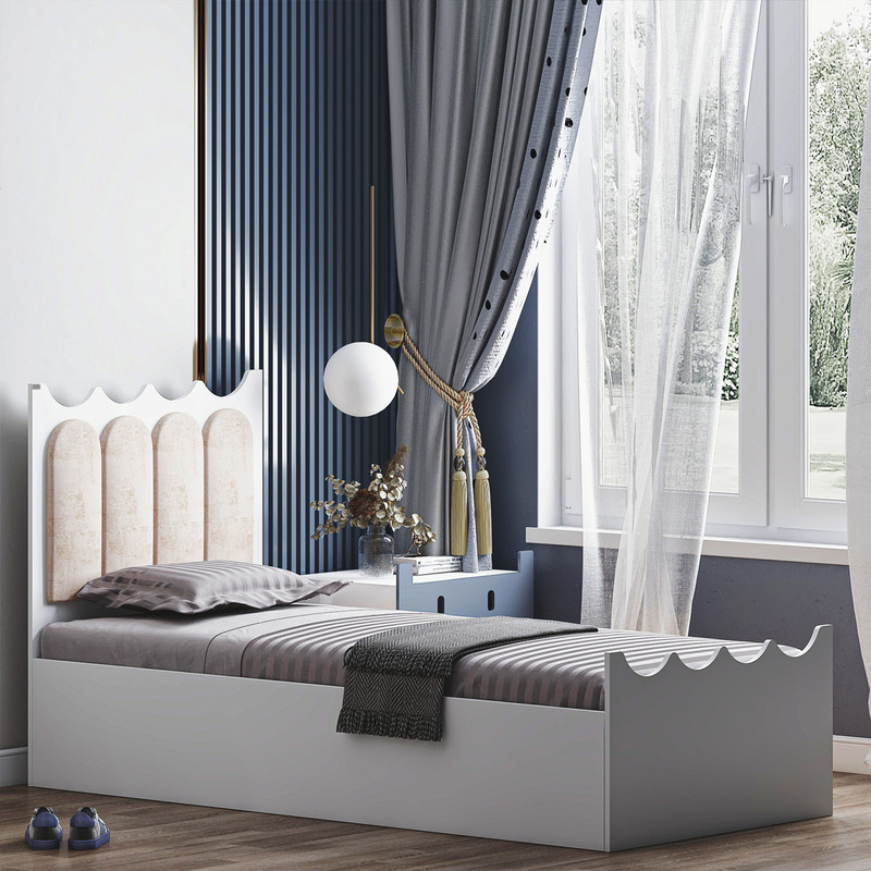 تخت خواب ام دی اف یک نفره کوچیل مدل KL956 سایز 90x200 سانتی متر