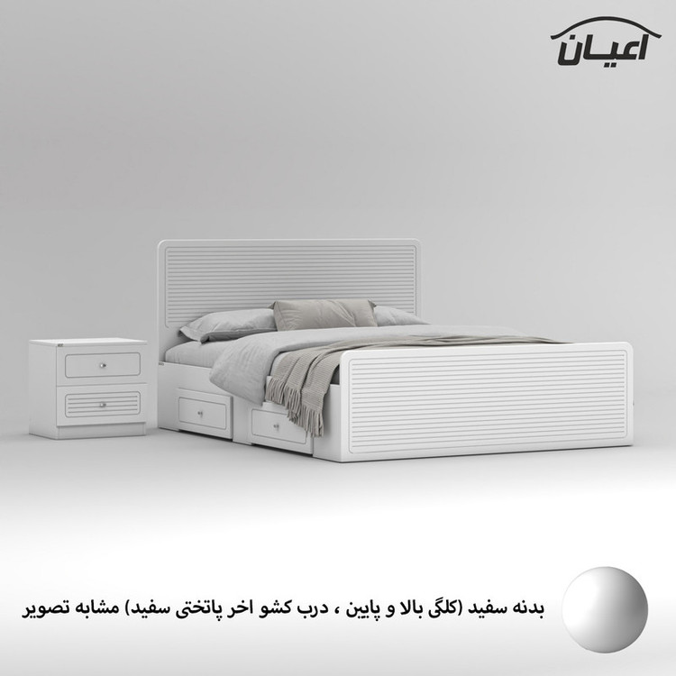 تخت خواب ملامینه دو نفره کوچیل مدل KL816 سایز 160x200 سانتی متر مجموعه دو عددی