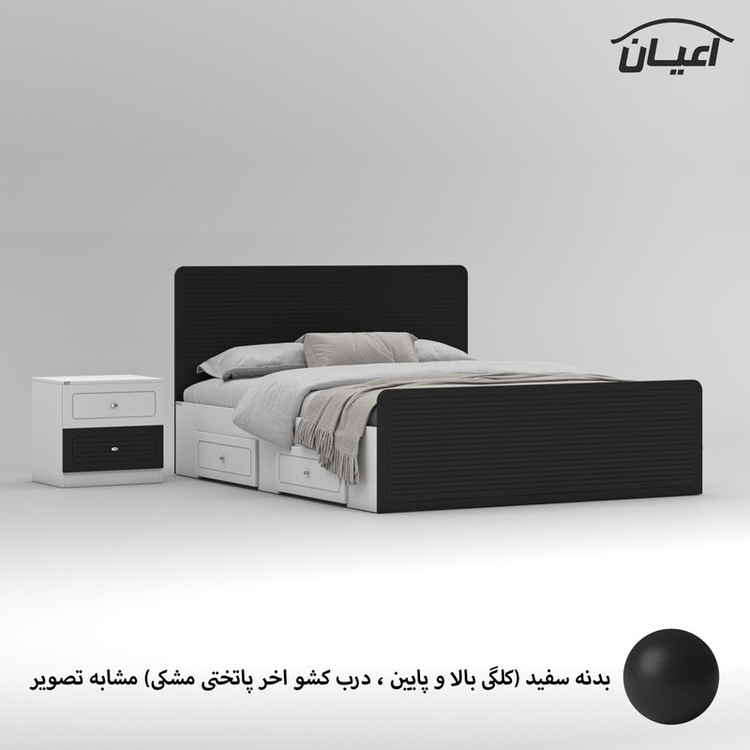 تخت خواب ملامینه دو نفره کوچیل مدل KL816 سایز 160x200 سانتی متر مجموعه دو عددی