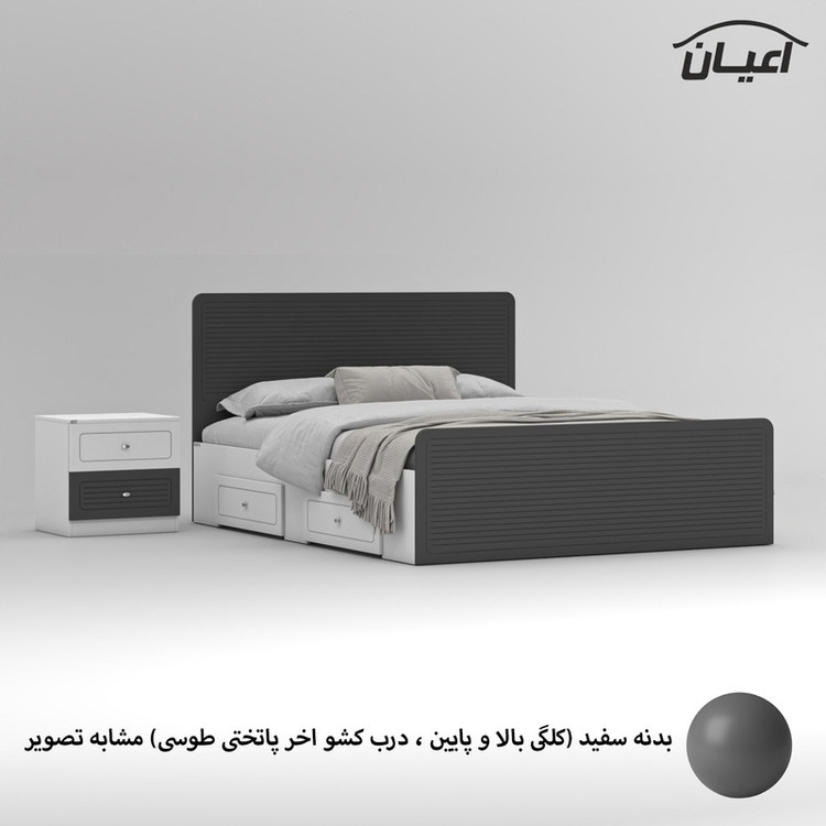 تخت خواب ملامینه دو نفره کوچیل مدل KL816 سایز 160x200 سانتی متر مجموعه دو عددی
