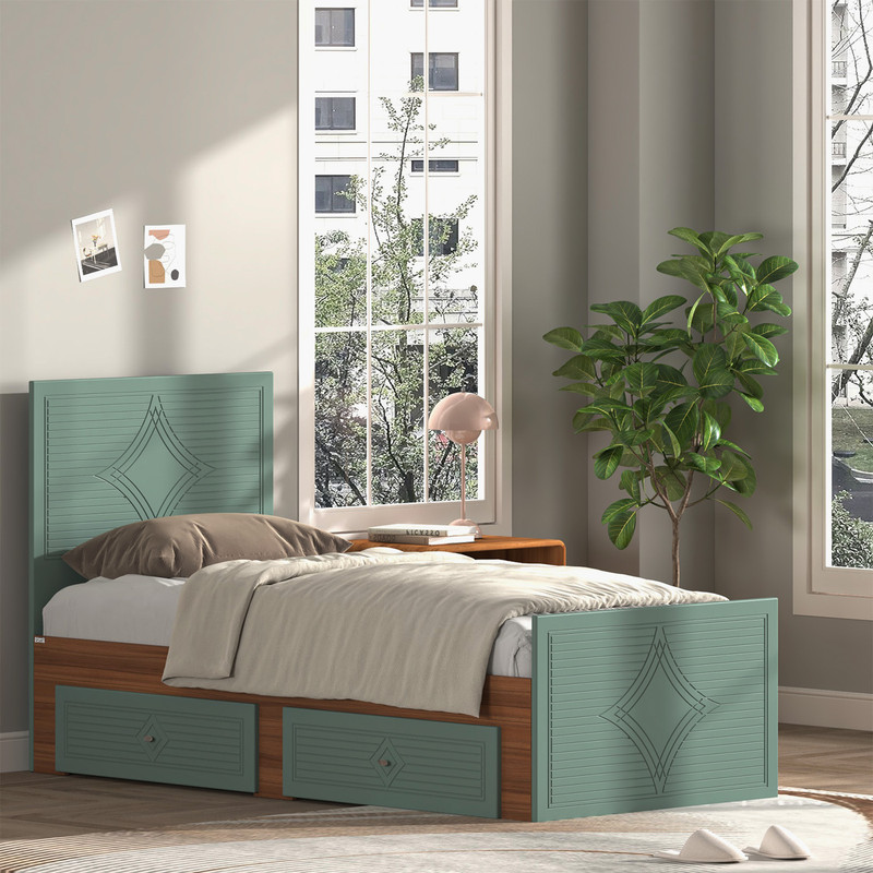 تخت‌خواب ام دی اف یک نفره کوچیل مدل KL1026 سایز 80 * 180 سانتی‌متر