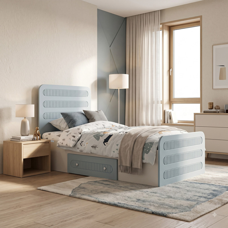 تخت‌خواب ام دی اف یک نفره کوچیل مدل KL1041 سایز 80 * 180 سانتی‌متر