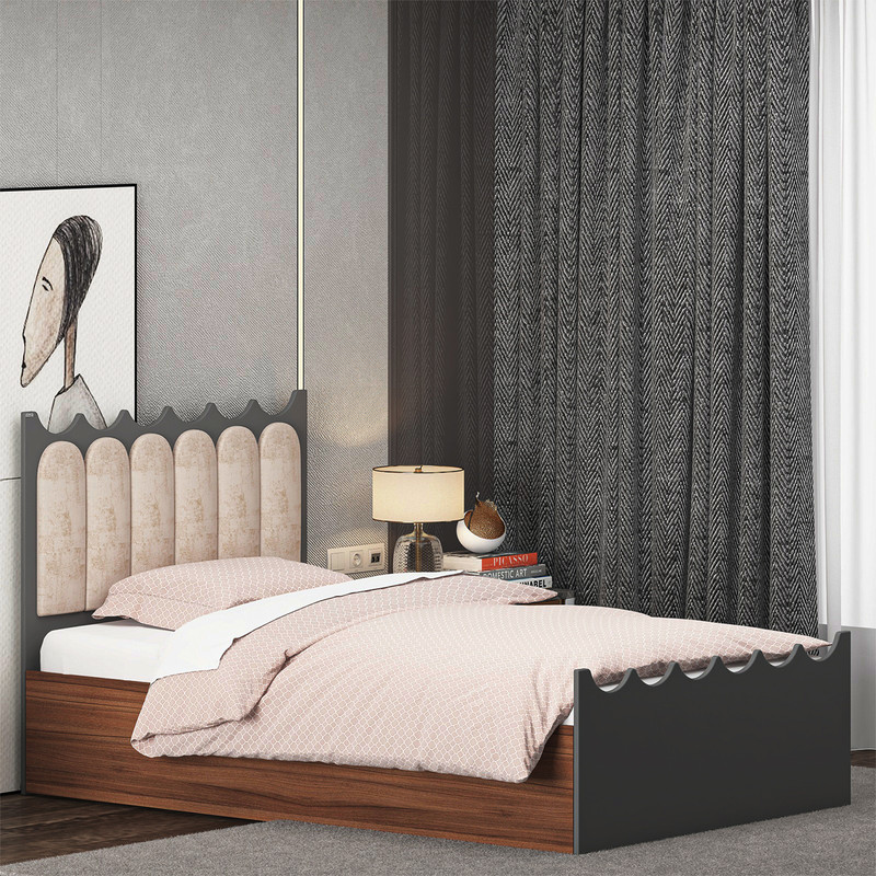 تخت خواب ام دی اف یک نفره کوچیل مدل KL955 سایز 120x200 سانتی متر