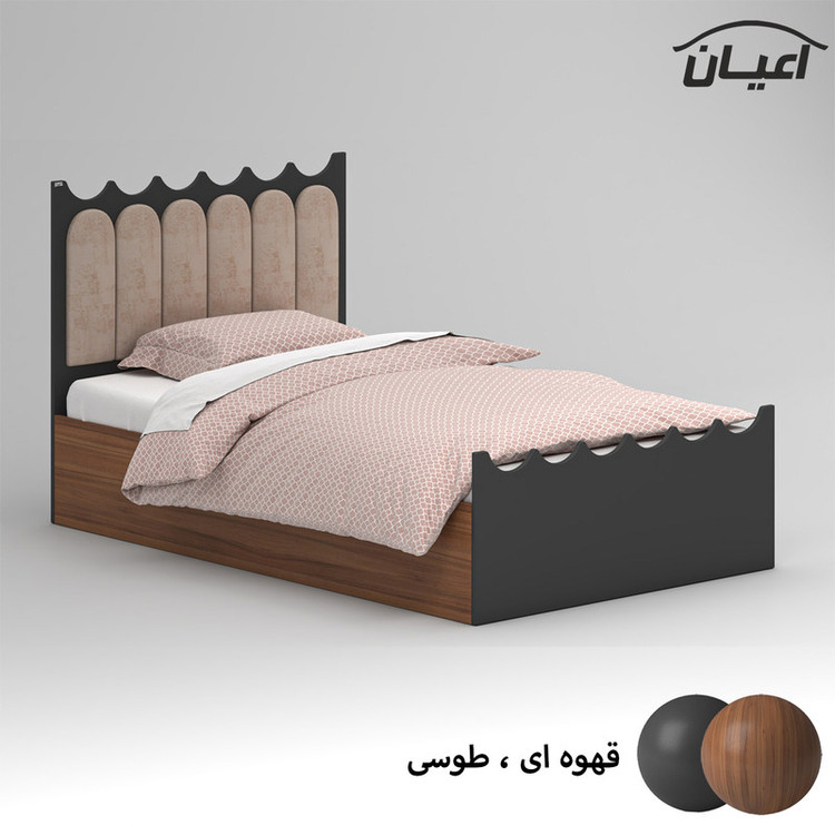 تخت خواب ام دی اف یک نفره کوچیل مدل KL955 سایز 120x200 سانتی متر