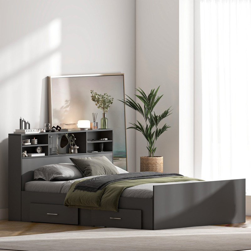 تخت‌خواب ملامینه دو نفره کوچیل مدل KL1020 سایز 160 * 200 سانتی‌متر
