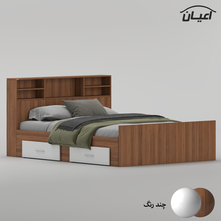 تختخواب ملامینه دو نفره کوچیل مدل KL1020 سایز 160 * 200 سانتیمتر
