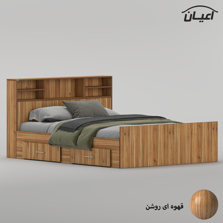 تختخواب ملامینه دو نفره کوچیل مدل KL1020 سایز 160 * 200 سانتیمتر