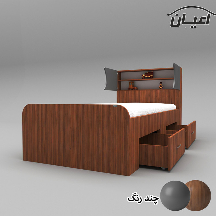 تخت خواب یکنفره کوچیل مدل KL514 سایز 90x200 سانتی متر